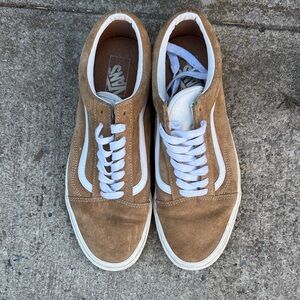 Vans Old Skool Suede Sneakers in Brown and White